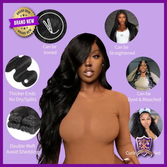 16A Raw Human Hair Bundles Body Wave Extensions 18-24 Inch Virgin Hair main image 3
